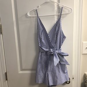 Blue & White Stripe Romper/Playsuit NWT